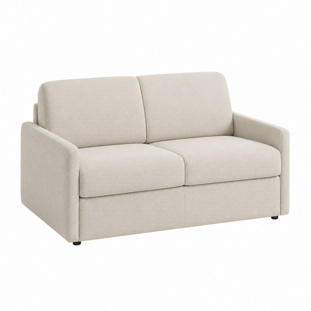 2-Sitzer Sofa Beige Polyester Rechteckig 140 x 84 x 82 cm