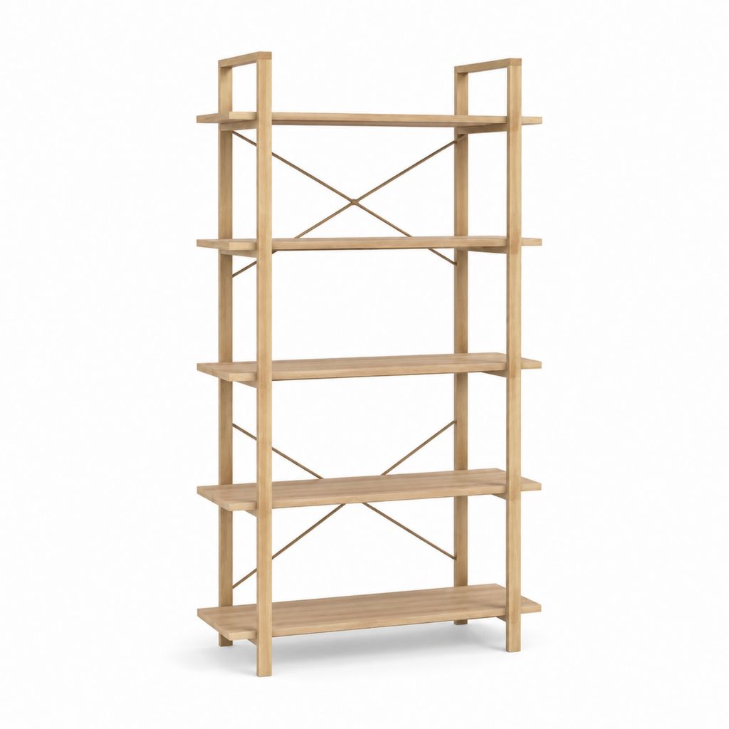 Bücherregal Bambus natur mit 5 Ablagen 80 x 30 x 180 cm