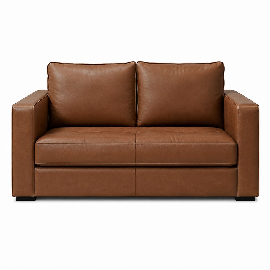 2-Sitzer Sofa Braun PU-Kunstleder Rechteckig 160 x 90 x 85 cm